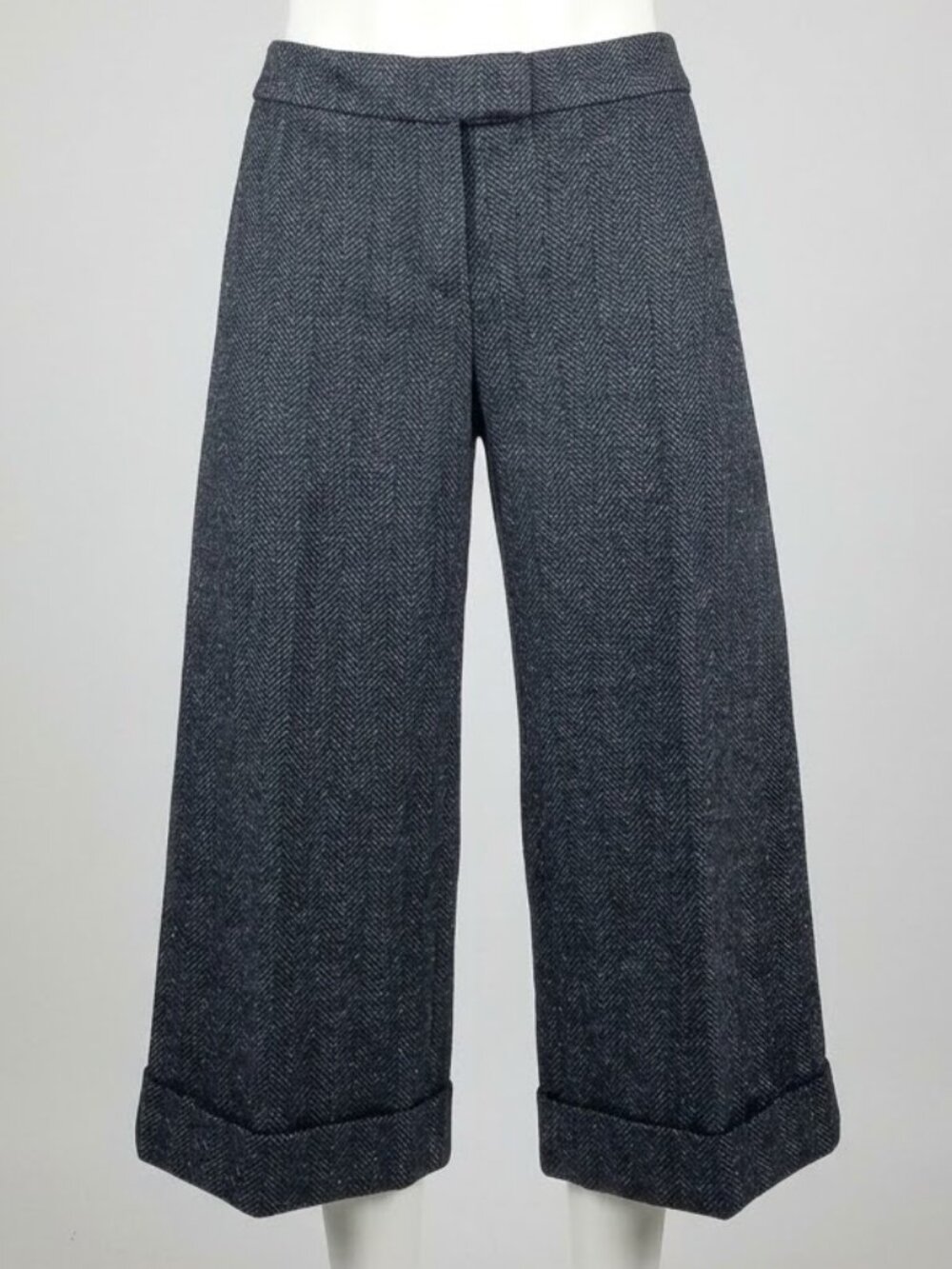 New York & Company Herringbone Cropped Pants Size
